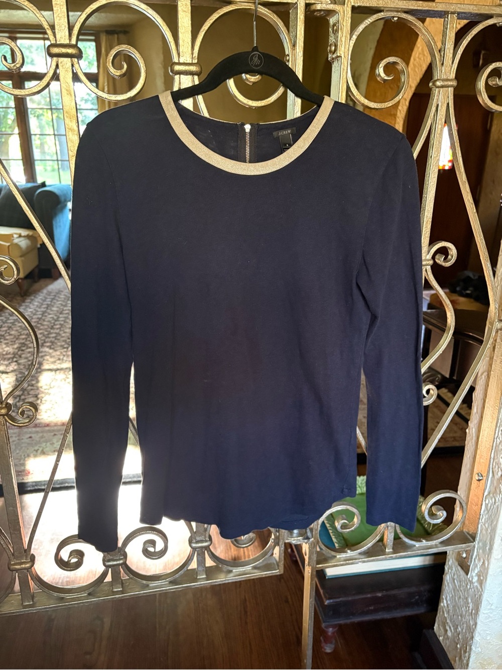 J. Crew 100% Cotton Very Soft Navy Long Sleeve Top SZ Small B7106